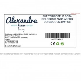 Puff Alexandra House Living Rosa Velluto Legno 40 x 43 x 40 cm
