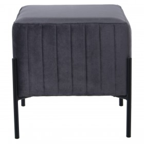 Puff Alexandra House Living Grigio Velluto Legno 40 x 43 x 40 cm