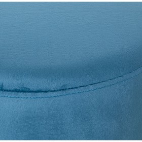 Puff Alexandra House Living Azzurro Argentato Velluto Legno 10 x 42 x 35 cm
