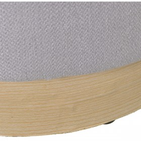 Puff Alexandra House Living Beige Grigio Velluto Legno 39 x 44 x 39 cm