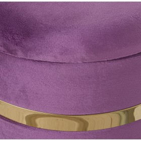 Puff Alexandra House Living Violetta Dorato Velluto Legno Set 2 Pezzi