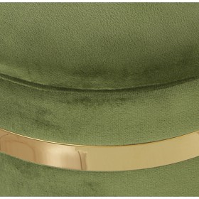 Puff Alexandra House Living Verde Dorato Velluto Legno Set 2 Pezzi