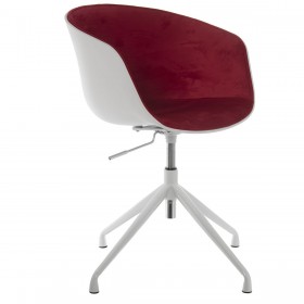 Sedia da Ufficio Alexandra House Living Bianco Rosso Girevole