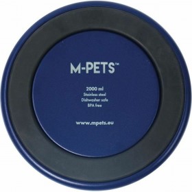 Ciotola per cani MPETS ESKIMO Metallo Acciaio inossidabile Azzurro Antiscivolo 2 L