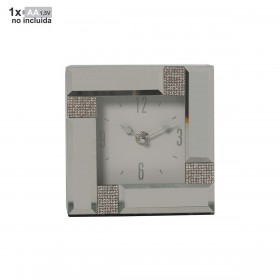 Orologio da Tavolo Alexandra House Living Grigio Cristallo Specchio 14 x 4 x 14 cm