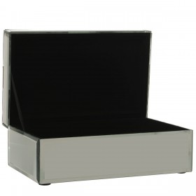 Scatola-Portagioie Alexandra House Living Grigio Cristallo Specchio 21 x 8 x 13 cm