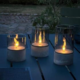 Candela LED Brilliant Grigio Metallo 3 Unità