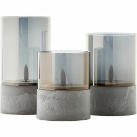 Candela LED Brilliant Grigio Metallo 3 Unità