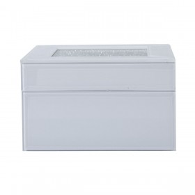 Scatola-Portagioie Alexandra House Living Bianco Cristallo 14 x 8 x 14 cm