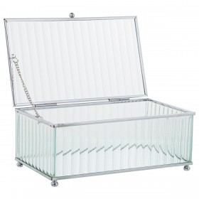 Scatola-Portagioie Alexandra House Living Grigio Cristallo 21 x 9 x 13 cm