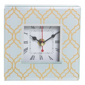 Orologio da Tavolo Alexandra House Living Dorato Cristallo 14 x 14 x 4 cm