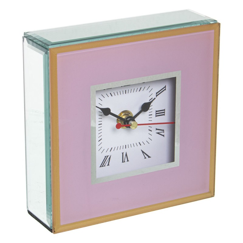 Orologio da Tavolo Alexandra House Living Rosa Cristallo 14 x 14 x 4 cm