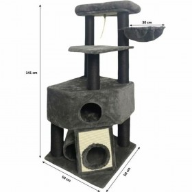Tiragraffi per Gatti Guily Dark Grigio Poliestere Juta Stoffa Legno Metallo Carta Acciaio Legno MDF Sisal (1 Unità)