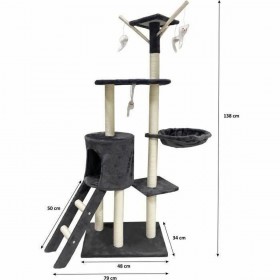 Tiragraffi per Gatti Jipsy Dark Grigio Stoffa Legno (1 Unità)
