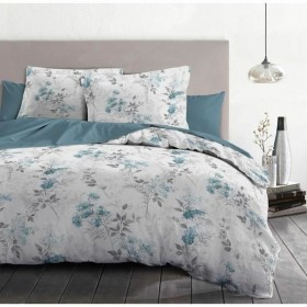 Set di copripiumino HOME LINGE PASSION POMPADOUR Azzurro/Bianco