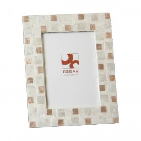 Cornice Portafoto Alexandra House Living Marrone Madreperla 19 x 1 x 24 cm
