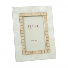 Cornice Portafoto Alexandra House Living Marrone Madreperla 17 x 1 x 22 cm
