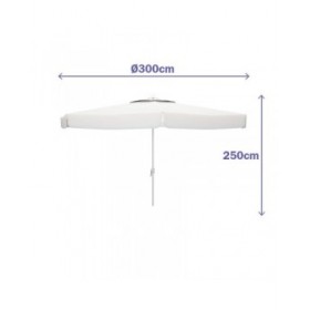 Ombrellone Marbueno Bianco Poliestere Alluminio Ø 300 cm
