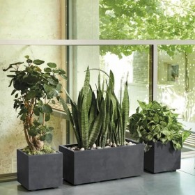 Vaso Deroma Antracite 25 cm Plastica Quadrato Secchio Ø 25 cm