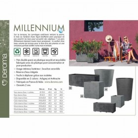 Vaso Deroma Grigio 49 x 49 x 49,5 cm Plastica Quadrato Secchio Ø 49 x 45 cm