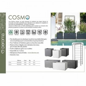 Vaso Autoirrigante Deroma Antracite 78 x 38 x 39 cm Plastica Rettangolare