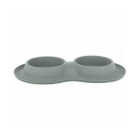 Ciotola per cani Trixie Grigio Acciaio inossidabile Ø 16 cm Doppia 2 × 0,4 L 40 × 5 × 23 cm (2 Unità)