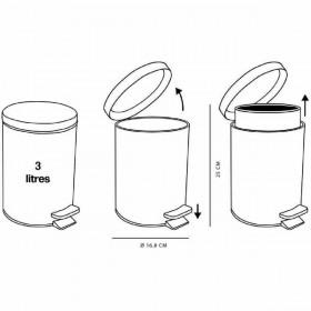 Cestino a pedale TODAY UTILITY Bianco Metallo 3 L 17 x 25 cm