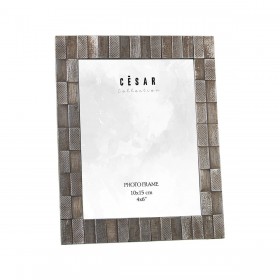 Cornice Portafoto Alexandra House Living Argentato Plastica 14 x 1 x 20 cm