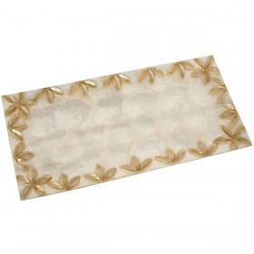 Centrotavola Alexandra House Living Beige Naturale Madreperla 2 x 19 x 37 cm