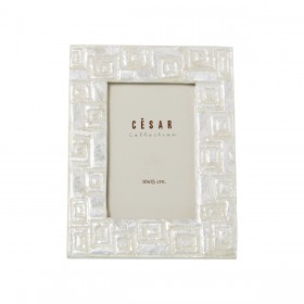 Cornice Portafoto Alexandra House Living Madreperla 17 x 1 x 22 cm