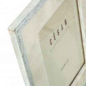 Cornice Portafoto Alexandra House Living Argentato Madreperla 19 x 1 x 24 cm