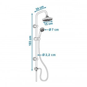 Colonna doccia Rousseau Sonora 3 Grigio Acciaio inossidabile ABS Ø 15 cm