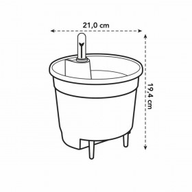 Vaso Elho Nero polipropilene Rotondo Moderno Ø 21 cm 21 cm