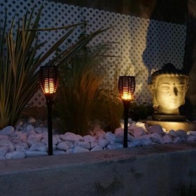 Set di torce solari da giardino Lumi Garden Maity Sun Mini Nero Plastica 70 cm (2 Unità)