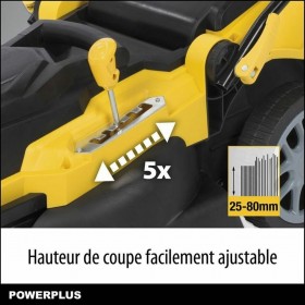 Tagliaerba elettrico Powerplus Powxg6281 2000 W 230-240 V Ø 42 cm 25-80 mm