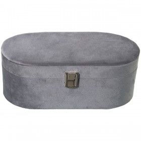Scatola-Portagioie Alexandra House Living Grigio Tessile 26 x 10 x 13 cm