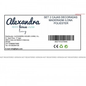 Set di Scatole Decorative Alexandra House Living Multicolore Legno 2 Pezzi