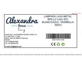 Lampada Lava Alexandra House Living Azzurro Bianco Metallo 11 x 39 x 11 cm