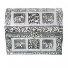 Scatola-Portagioie Alexandra House Living Argentato Metallo 25 x 18 x 15 cm