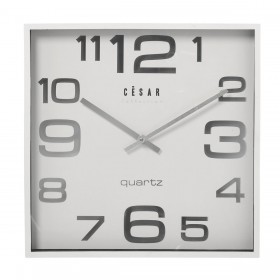 Orologio da Parete Alexandra House Living Bianco Argentato Acrilico Plastica 28 x 4 x 28 cm