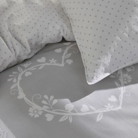 Set di copripiumino TODAY Bianco Grigio 220 x 240 cm