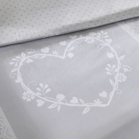Set di copripiumino TODAY Bianco Grigio 220 x 240 cm