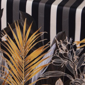 Runner da Tavolo Alexandra House Living Nero Ocra Tessile 180 x 30 cm Fogli Velluto