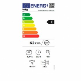 Lavatrice BEKO B3WFT58220X 60 cm 1200 rpm 8 kg