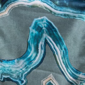 Runner da Tavolo Alexandra House Living Azzurro Grigio Tessile 180 x 30 cm Velluto Ricamo