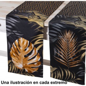 Runner da Tavolo Alexandra House Living Marrone Nero Tessile 180 x 30 cm Fogli Velluto