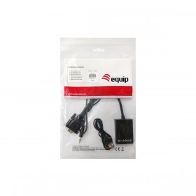 Adattatore VGA con HDMI con Audio Equip 119038 Nero 20 cm