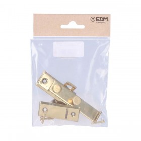 Chiavistello per porta EDM 85078 Ottone lucido 8 cm Reversibile