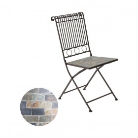 Sedia Pieghevole Kaemingk Stuttgart Bianco Marrone 39 x 39 x 9 cm