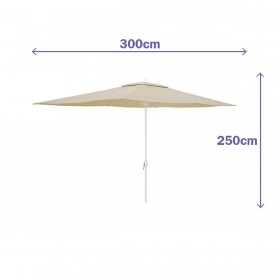 Marbueno Ombrellone Acciaio 6 stecche D200x300 cm Poliestere Beige Giardino, Piscina e Terrazza 10192